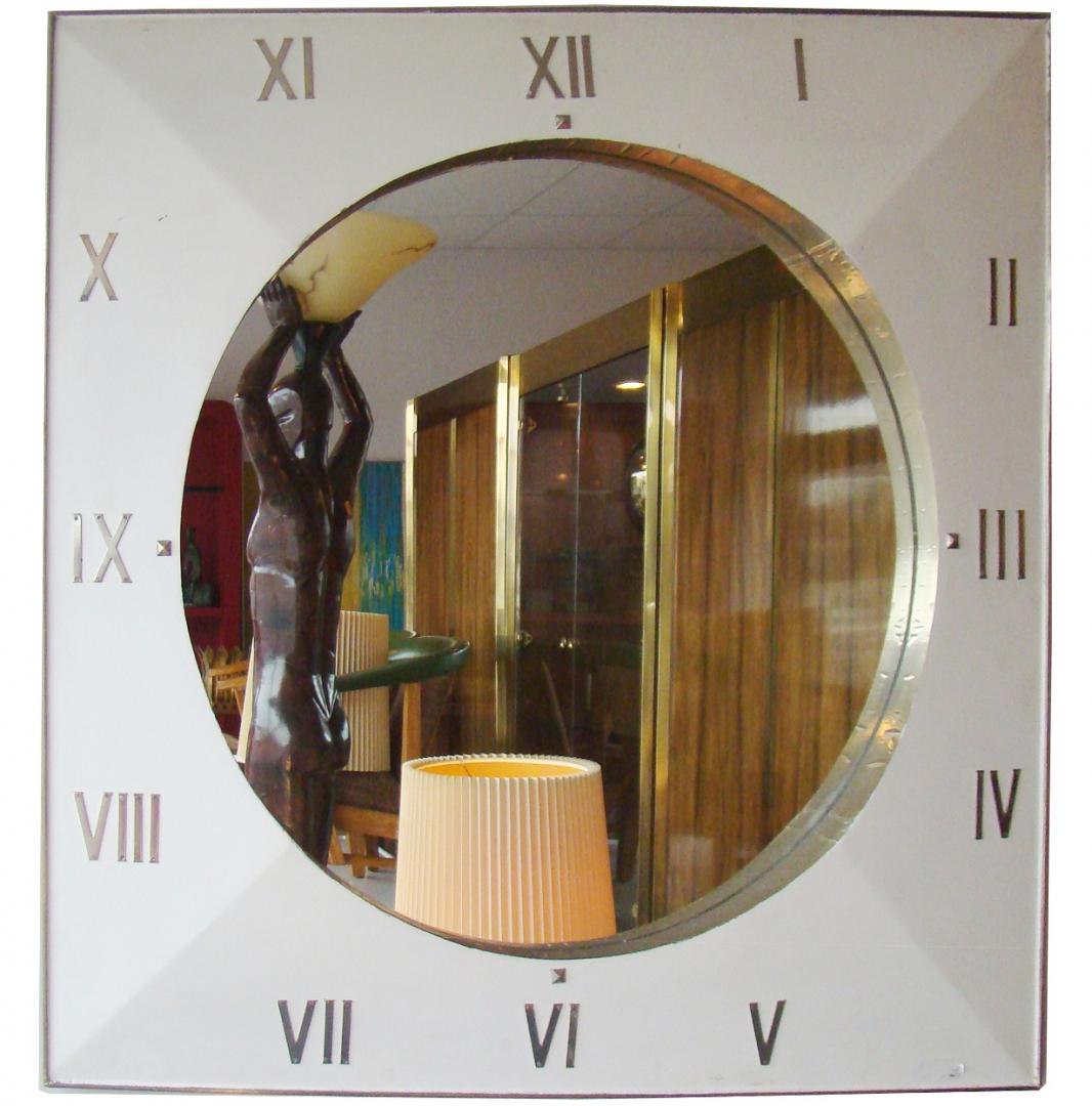 Large Dimensional Clock Face Mirror With Roman Numerals Modernism